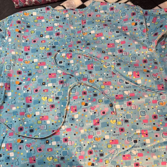 Colorful Patterned Scrub Top - Picture 2 of 2